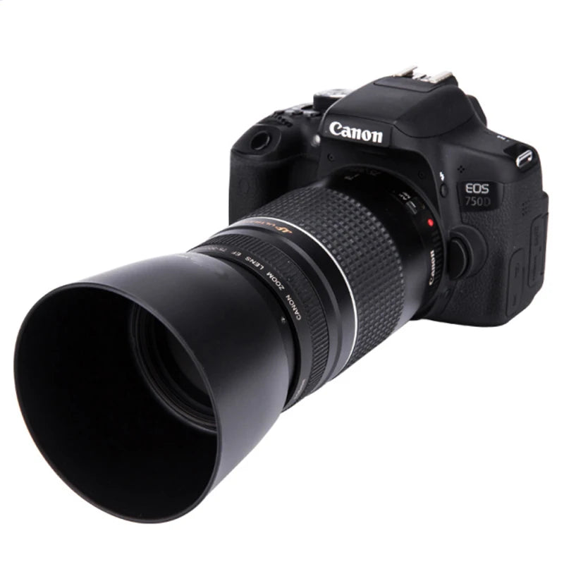 Pare-soleil ET-60 58mm et60 réversibles pour Canon EF-S 55-250mm f/4-5.6 IS II et EF 75-300mm f/4-5.6 III objectif USM