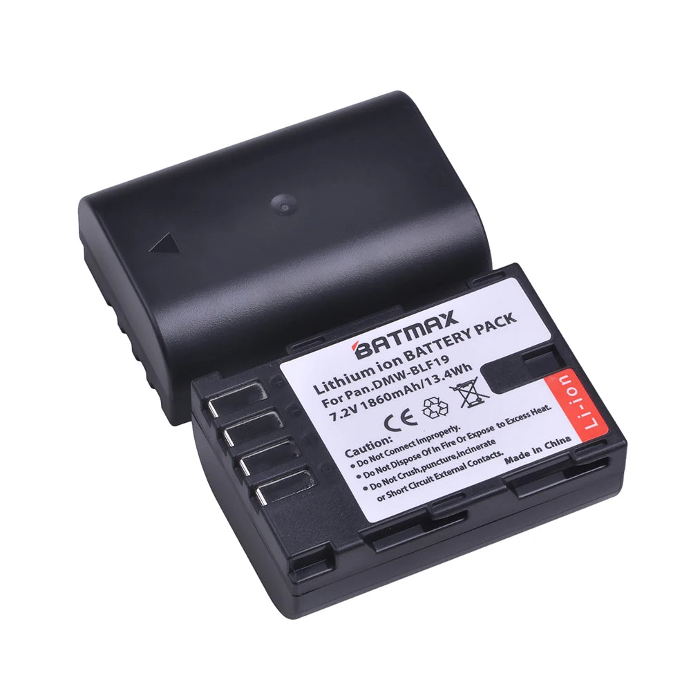 Batterie Batmax DMW-BLF19 DMW BLF19 DMW-BLF19e + chargeur LED USB pour Panasonic Lumix GH3 GH4 GH5 DMW-BLF19PP