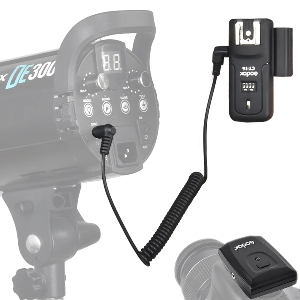 Déclencheur émetteur + récepteur Godox CT-16 16 canaux sans fil Radio Flash pour Canon Nikon Pentax Studio Speedlite Flash
