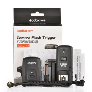 Déclencheur émetteur + récepteur Godox CT-16 16 canaux sans fil Radio Flash pour Canon Nikon Pentax Studio Speedlite Flash