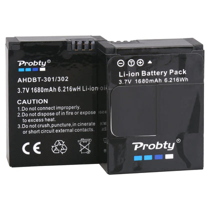 Batterie probty pour GoPro Hero3 Hero 3 + chargeur double