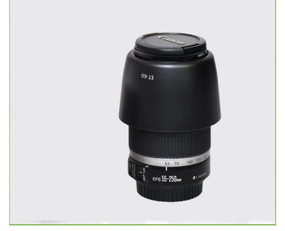 Pare-soleil ET-60 58mm et60 réversibles pour Canon EF-S 55-250mm f/4-5.6 IS II et EF 75-300mm f/4-5.6 III objectif USM