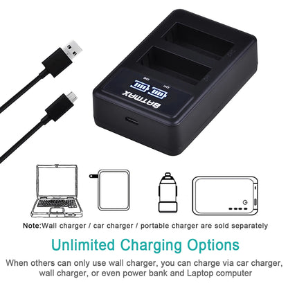 Batterie Batmax 1260mAh NP-W126 NP W126 NP-W126S W126S + chargeur double pour Fuji X-Pro1 XPro1 X-T1 XT1,HS30EXR HS33EXR X PRO1