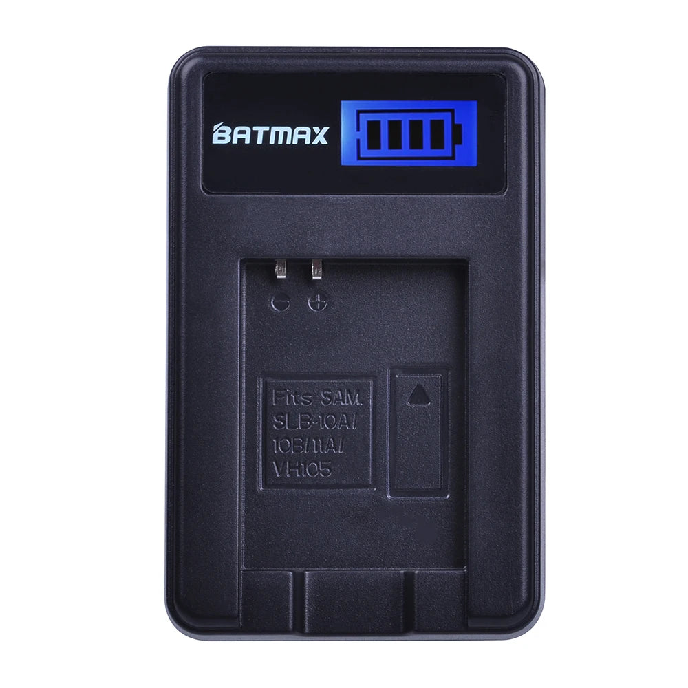 Batterie Batmax SLB-10A SLB 10A + chargeur pour Samsung P800 P1000 PL50 PL51 PL55 SL420 SL502 SL620 SL720 SL820 WB700