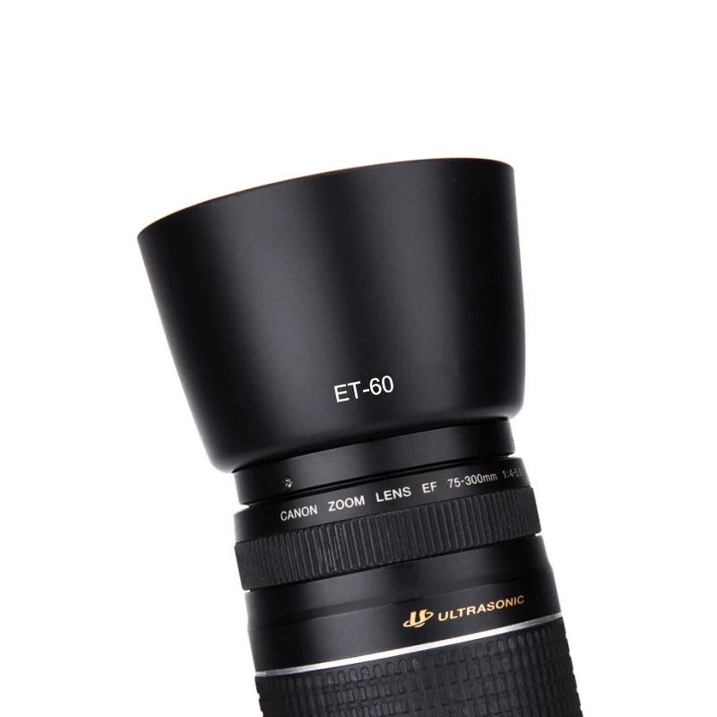 Pare-soleil ET-60 58mm et60 réversibles pour Canon EF-S 55-250mm f/4-5.6 IS II et EF 75-300mm f/4-5.6 III objectif USM