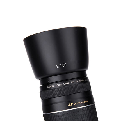Pare-soleil ET-60 58mm et60 réversibles pour Canon EF-S 55-250mm f/4-5.6 IS II et EF 75-300mm f/4-5.6 III objectif USM