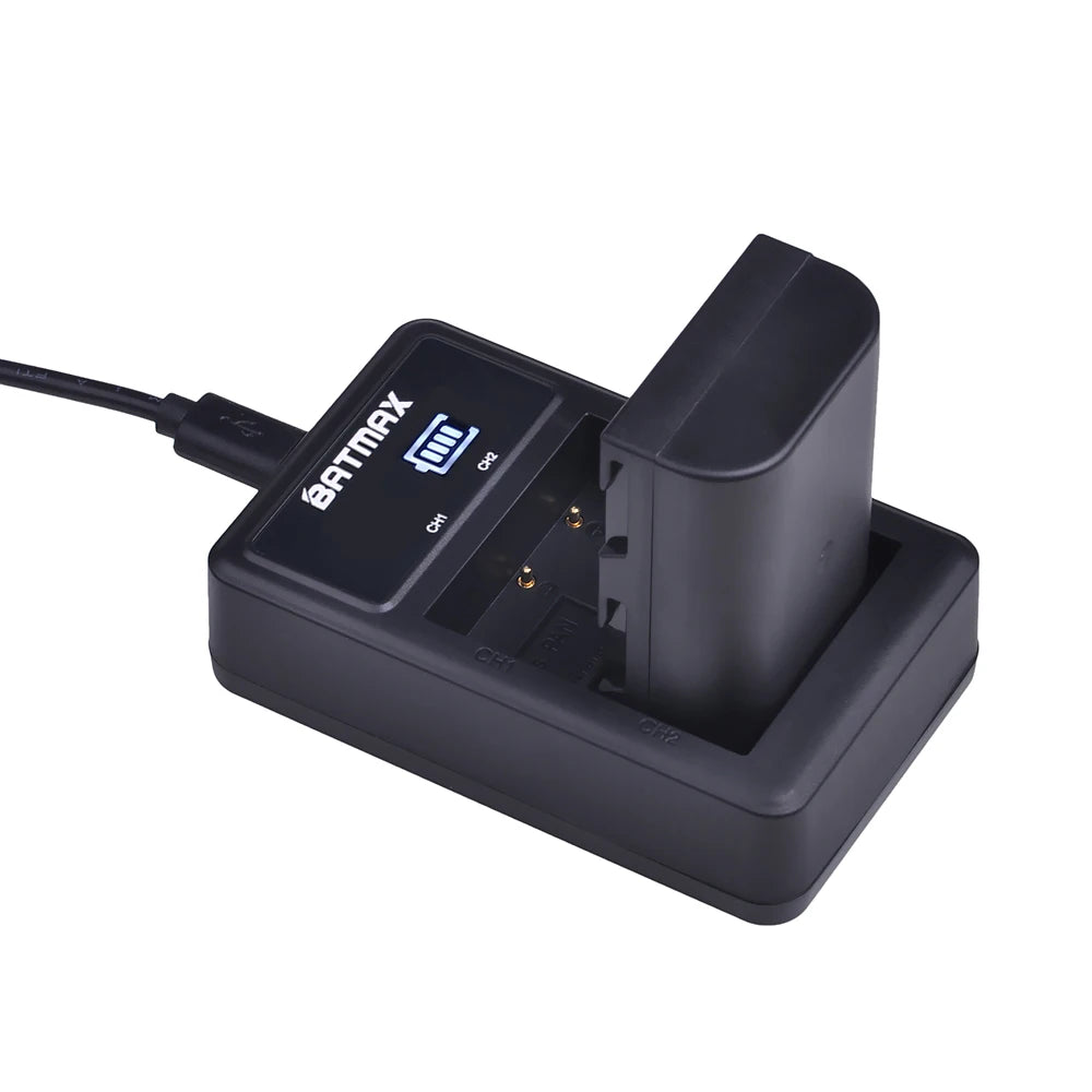 Batterie Batmax DMW-BLF19 DMW BLF19 DMW-BLF19e + chargeur LED USB pour Panasonic Lumix GH3 GH4 GH5 DMW-BLF19PP