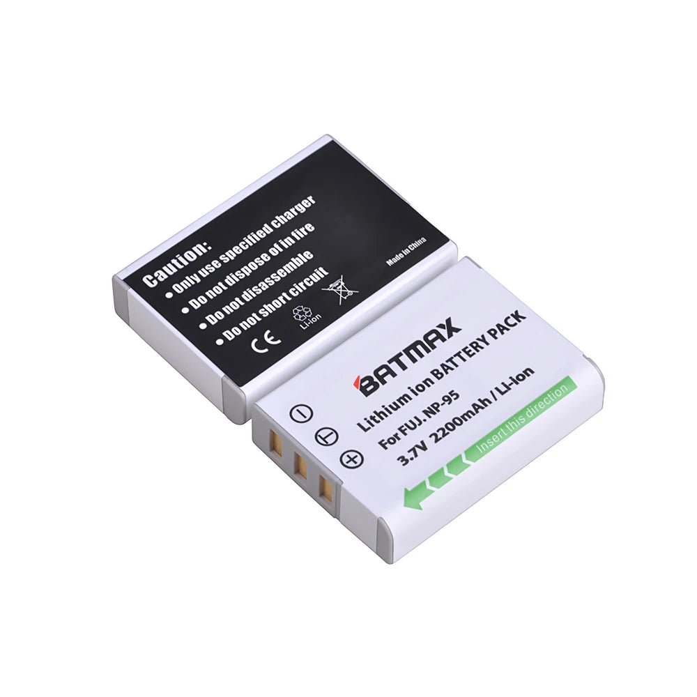 Bateria Batmax 2200mAh NP-95 NP 95 NP95 + carregador USB LCD per a càmera 3D Fujifilm X30 X100 X100S X100T XS1 FinePix F30 F31