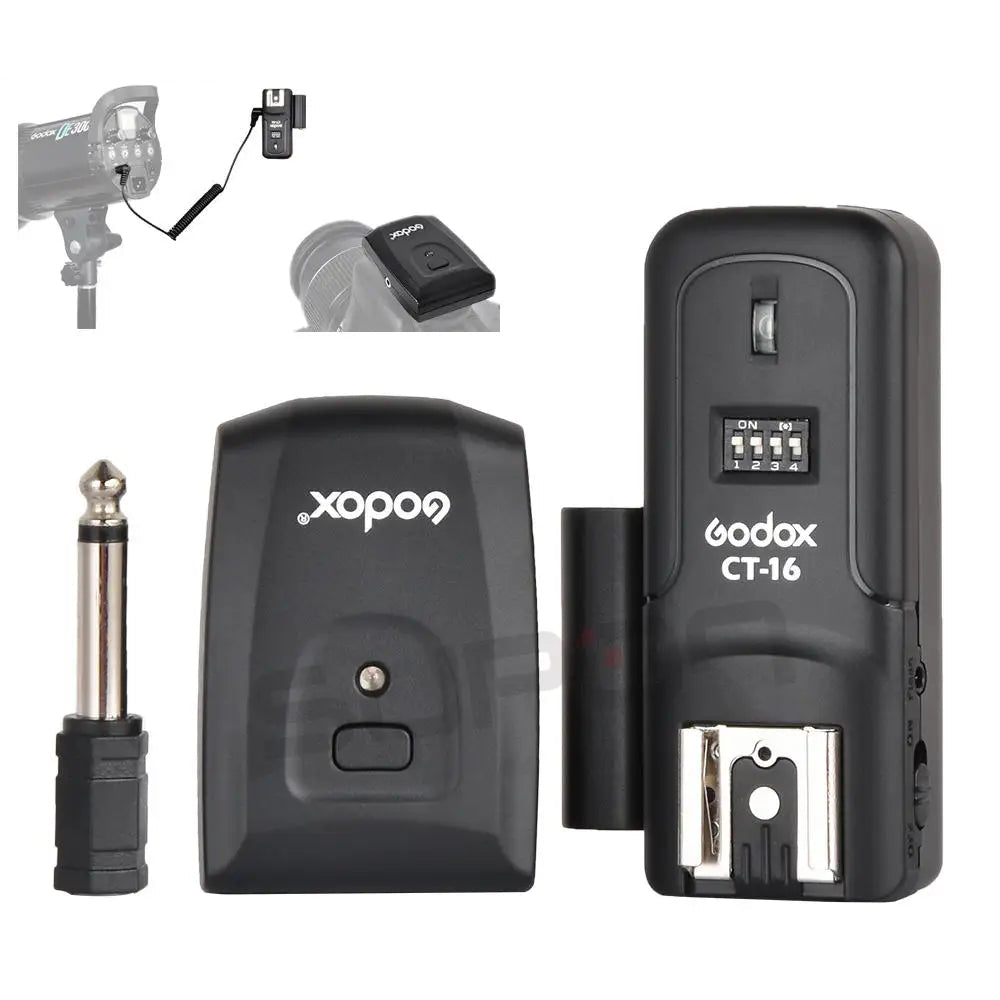 Déclencheur émetteur + récepteur Godox CT-16 16 canaux sans fil Radio Flash pour Canon Nikon Pentax Studio Speedlite Flash