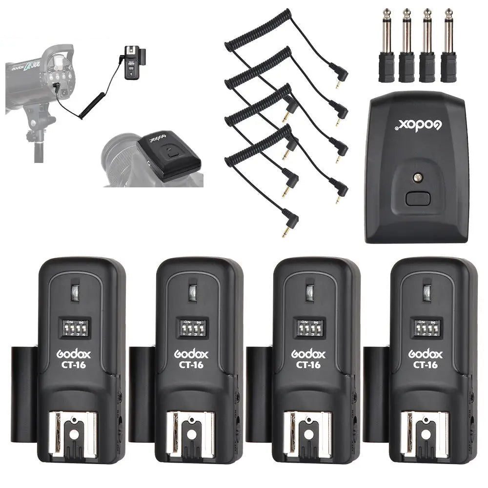 Déclencheur émetteur + récepteur Godox CT-16 16 canaux sans fil Radio Flash pour Canon Nikon Pentax Studio Speedlite Flash