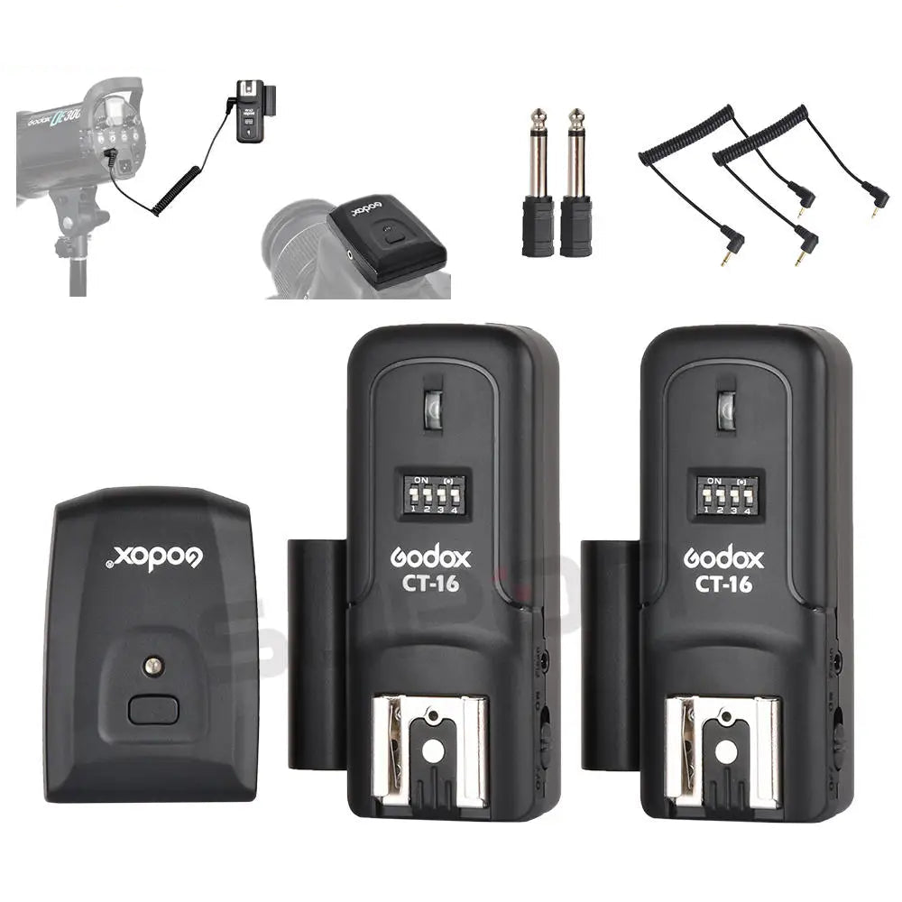 Déclencheur émetteur + récepteur Godox CT-16 16 canaux sans fil Radio Flash pour Canon Nikon Pentax Studio Speedlite Flash