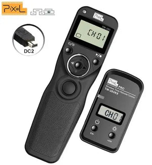 Cable de control remot sense fil Pixel TW-283 amb temporitzador i disparador (DC0 DC2 N3 E3 S1 S2) per a Canon Nikon Sony Panasonic