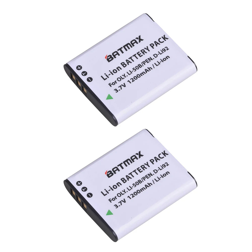 Batterie Batmax Li-50B Li 50B D-LI92 + chargeur pour Olympus SP 810 800UZ u6010 u6020 u9010 SZ14 SZ16 D755 u1010 SZ30 SZ20