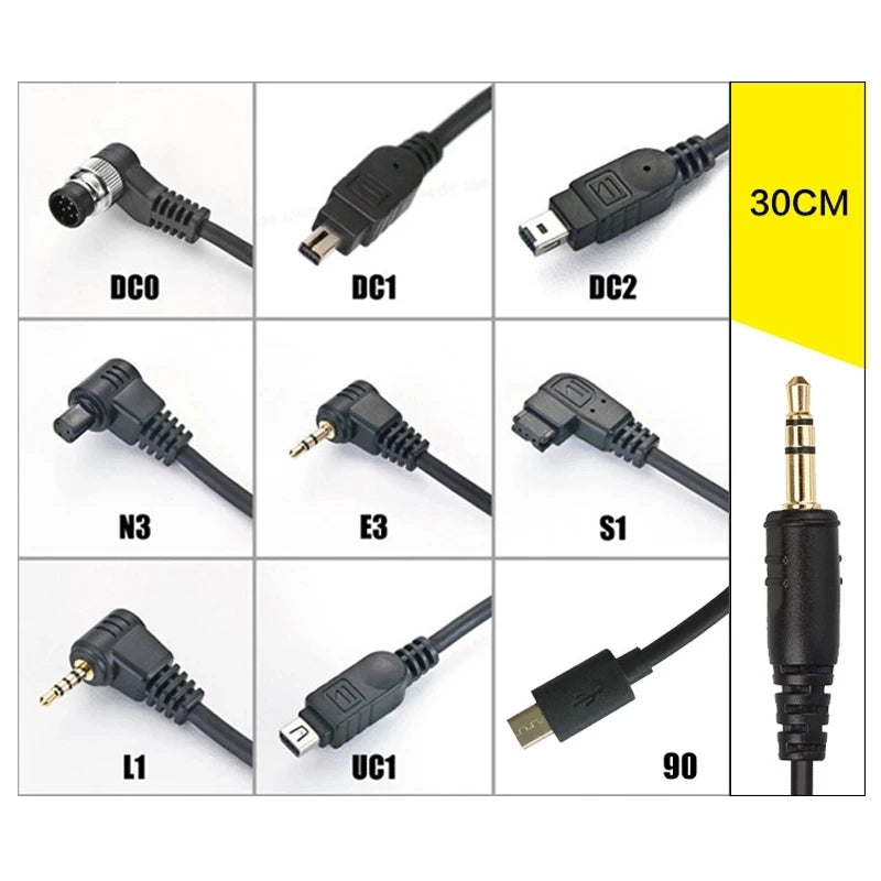 Câble Pixel 30cm pour déclencheur télécommande connexion DC0 DC2 N3 E3 S1 S2 câble pour Canon Nikon Sony caméra TW-283 T9