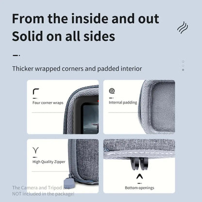 Sacoche de protection TELESIN étui de transport semi-ouvert brossé à dégagement rapide pour GoPro fore9, 10, 11, 12,