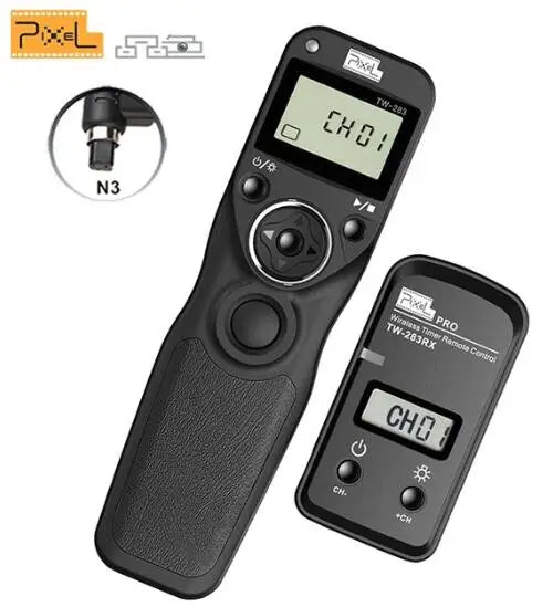 Cable de control remot sense fil Pixel TW-283 amb temporitzador i disparador (DC0 DC2 N3 E3 S1 S2) per a Canon Nikon Sony Panasonic
