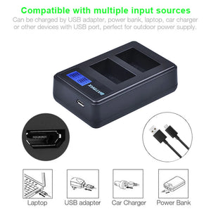 Batterie Batmax 2000mAh NP-FW50 NPFW50 + chargeur LCD double USB pour Sony NEX-7 NEX-5R NEX-F3 NEX-3D Alpha a5000 a6000 a7ii a7rii...