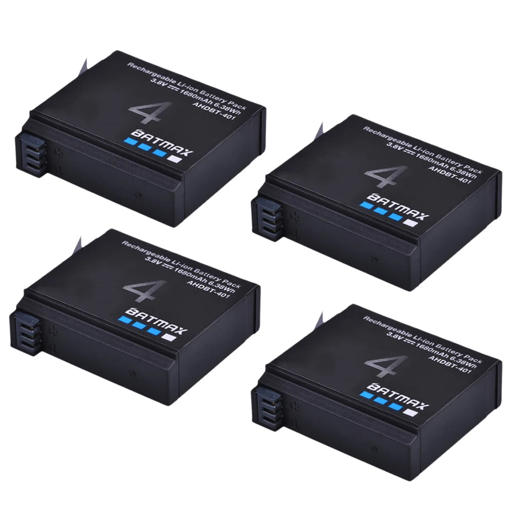 Batterie Batmax 1680mAh pour Gopro Hero 4 + chargeur 3-Slots