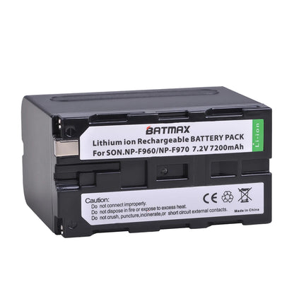 Batterie Batmax 7200mAh NP-F970 NP-F960 F960 F970 pour Sony NP-F550 NP-F750 PLM-100 CCD-TRV35 MVC-FD91 MC1500C pour lumière vidéo LED