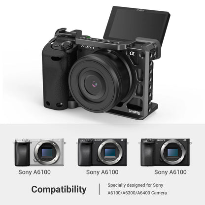 Cage SmallRig 3164 pour Sony A6100 / A6300/ A6400 - avec poignée en Silicone