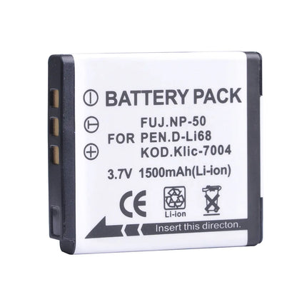 Batterie Batmax NP-50 NP50 + Chargeur Pour Nigit Vision Caméra pour FUJIFILM pour Pentax D-Li68 pour KODAK KLIC-7004