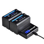 Batteries NP-F750 Batmax 4X 5200mAh pour sony NP F750 F730 F770 avec indicateur LED de puissance + chargeur double LCD pour Sony CCD-TRV215 CCD-TR917