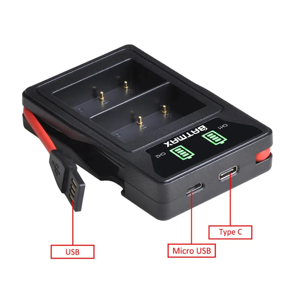 Batterie Batmax BP-511A BP-511 BP 511 511A BP511 BP511A avec double chargeur USB LED pour Canon EOS 40D 300D 5D 20D 30D 50D 10D D60 G6