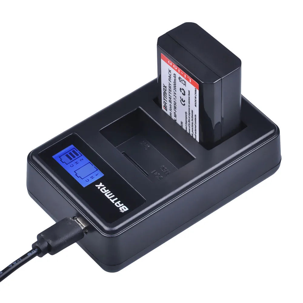 Batterie Batmax 2000mAh NP-FW50 NPFW50 + chargeur LCD double USB pour Sony NEX-7 NEX-5R NEX-F3 NEX-3D Alpha a5000 a6000 a7ii a7rii...