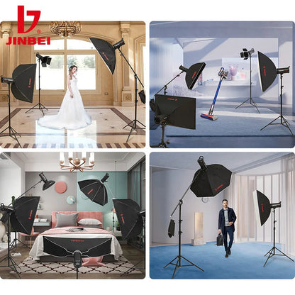 Flash Stroboscopique JINBEI MSN600pro professionnel de studio 600 W 1/8000 s haute vitesse Monture Bowens Système sans fil 2,4 G + Ampoule LED de modélisation 30 W