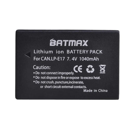 Batterie + chargeur double Batmax LP-E17 LPE17 LP E17 pour Canon EOS R8 R10 RP R50 200D 250D M3 M5 M6 750D 760D T6s 800D T8i