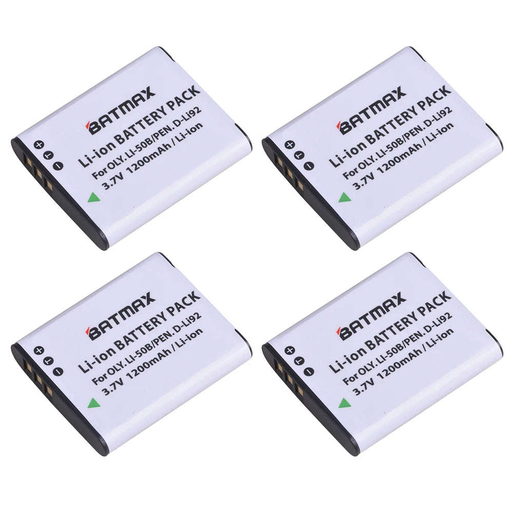 Batterie Batmax Li-50B Li 50B D-LI92 + chargeur pour Olympus SP 810 800UZ u6010 u6020 u9010 SZ14 SZ16 D755 u1010 SZ30 SZ20