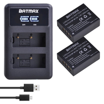 Batterie Batmax 1260mAh NP-W126 NP W126 NP-W126S W126S + chargeur double pour Fuji X-Pro1 XPro1 X-T1 XT1,HS30EXR HS33EXR X PRO1