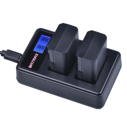 Batterie Batmax 2000mAh NP-FW50 NPFW50 + chargeur LCD double USB pour Sony NEX-7 NEX-5R NEX-F3 NEX-3D Alpha a5000 a6000 a7ii a7rii...