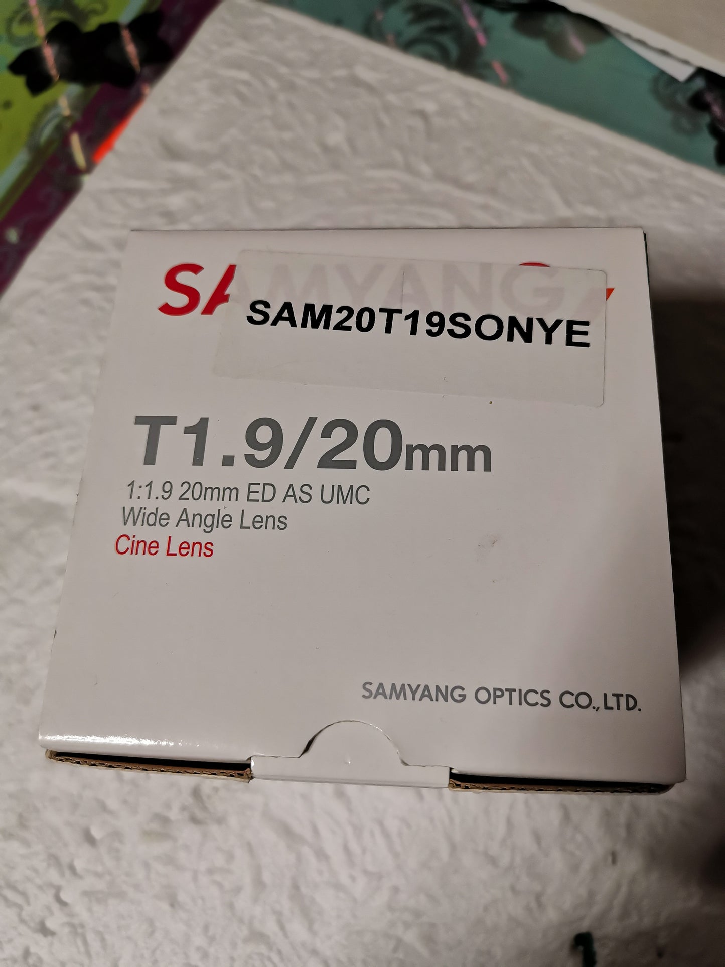SAMYANG 20mm t1.9 ED AS UMC pour Sony E neuf + garantie