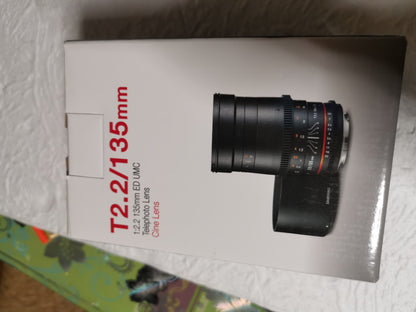 Samyang 135 mm T2.2 ED UMC cinéma neuf pour Sony E + garantie
