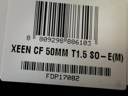 SAMYANG XEEN CF 50 mm T1.5 SO Cinéma pour Sony E neuf + garantie