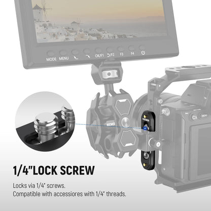 Mini rail UA022 Neewer à dégagement rapide Mini Anti-arrêt avec vis 1/4 "et broches de sécurité pour Cage de caméra poignée NATO