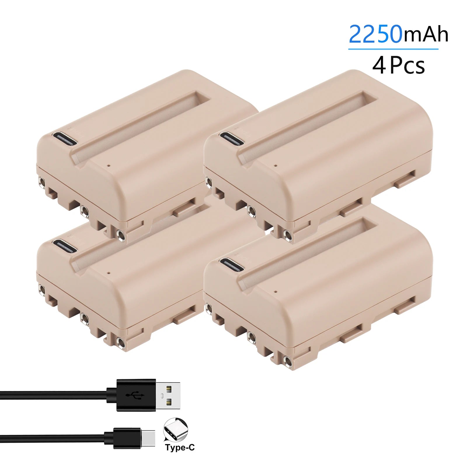 Batterie Probty 2250mAh NP-FM500H NP FM500H FM500H USB-C pour Sony Alpha A58 A57 A65 A77 A99 A900 A700 A580 A560 A550 A850