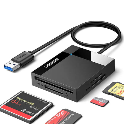 Lecteur carte SD CF TF MS UGREEN 4-en-1 haute qualité USB3.0/USB-C Micro SD