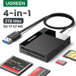 Lecteur carte SD CF TF MS UGREEN 4-en-1 haute qualité USB3.0/USB-C Micro SD