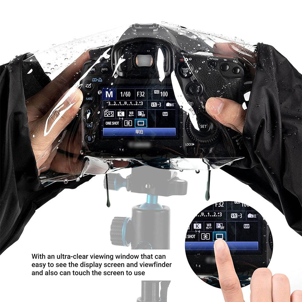 Housse de pluie JJC haute qualité imperméable à l'eau pour tout reflex + objectif