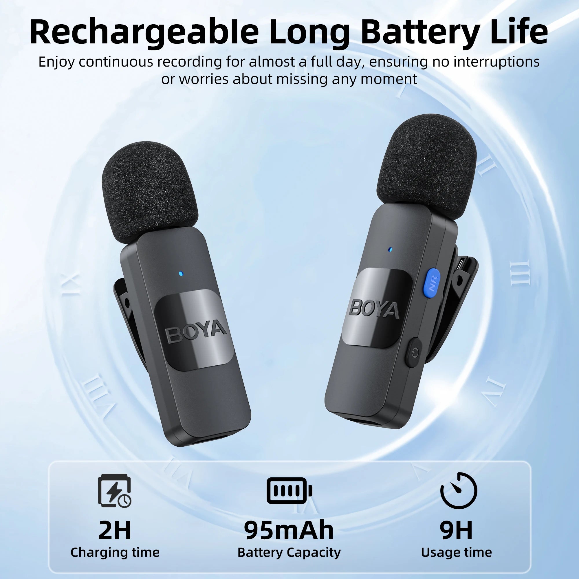 Mini Microphone Lavalier professionnel sans fil BOYA BY-V pour iPhone, iPad, Android, reflex, caméra, diffusion en direct, enregistrement de jeu, Interview, Vlog...