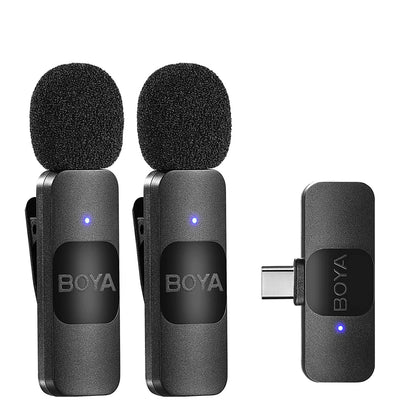 Mini Microphone Lavalier professionnel sans fil BOYA BY-V pour iPhone, iPad, Android, reflex, caméra, diffusion en direct, enregistrement de jeu, Interview, Vlog...