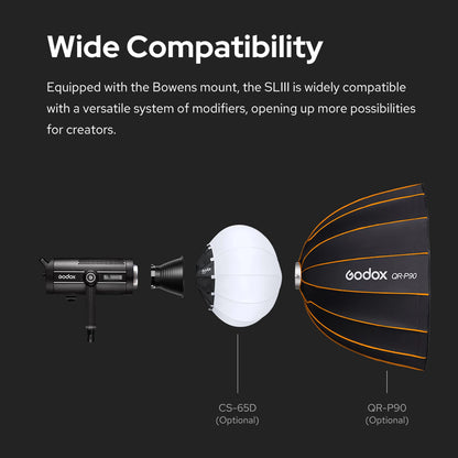 Eclairage LED studio Godox SL300IIIBi 330W 2800K-6500K Dimmable 9 effets d'éclairage FX CRI96 TLCI9