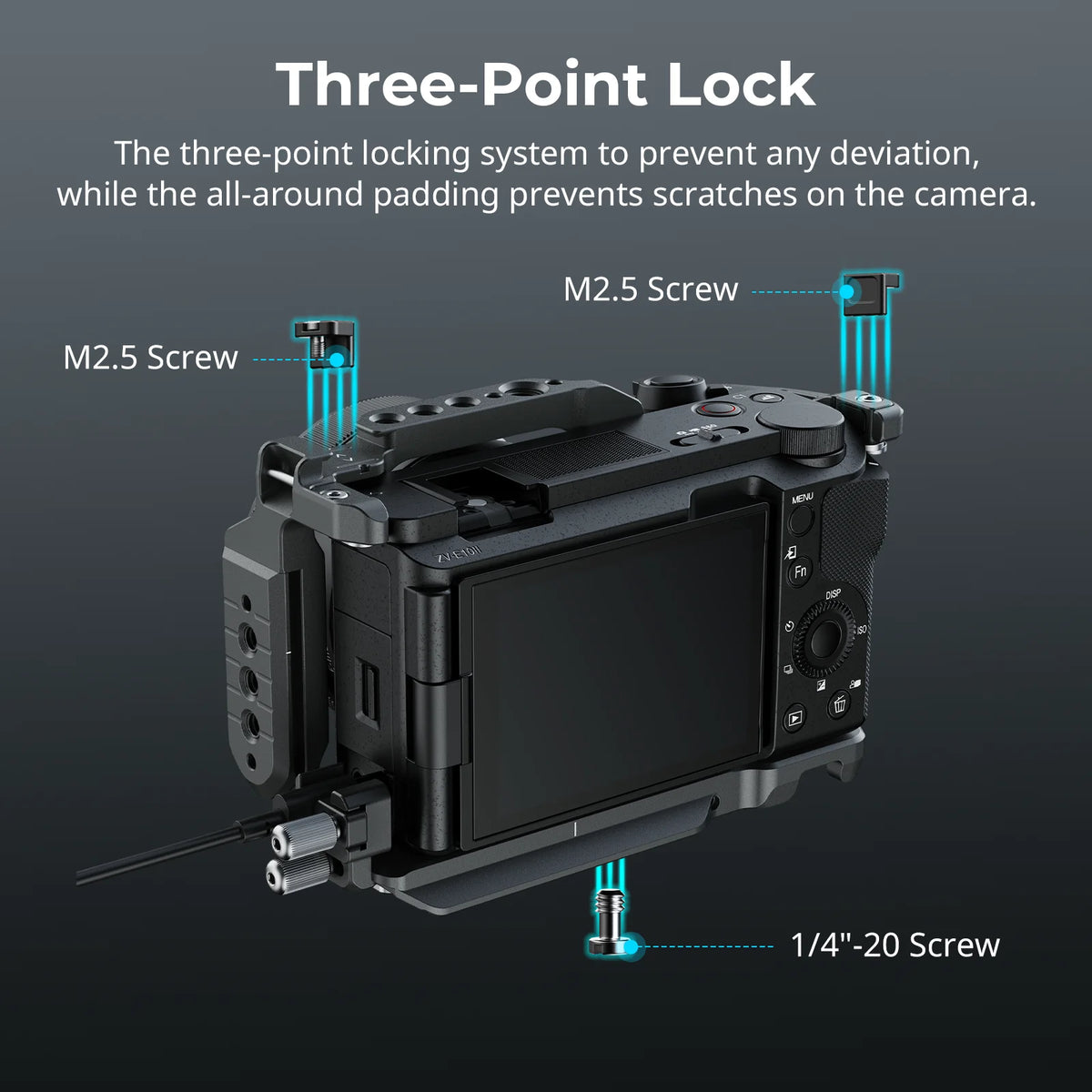 Cage SmallRig 4949 pour Sony ZV-E10 II avec poignée en silicone, kit de cage à dégagement rapide HawkLock