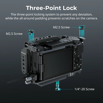 Cage SmallRig 4949 pour Sony ZV-E10 II avec poignée en silicone, kit de cage à dégagement rapide HawkLock