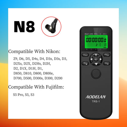 Intervallomètre minuterie déclencheur télécommande AODELAN pour Canon Nikon Sony Panasonic Olympus Fujifilm