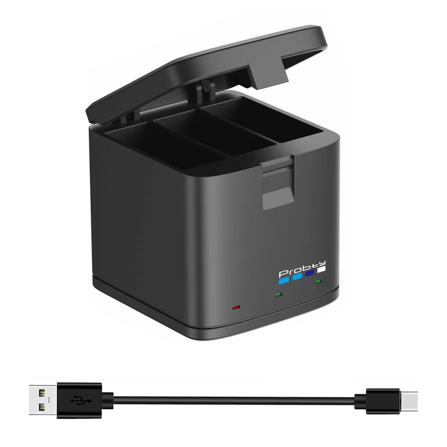 Batterie probty 2280 mAh pour batterie GoPro Hero 13 + chargeur 3 emplacements