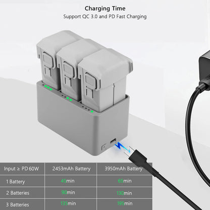 Batterie intelligente Probty + chargeur Hub pour Drone Dji Mini 4 Pro/Mini 3, Mini 3 pro, Plus