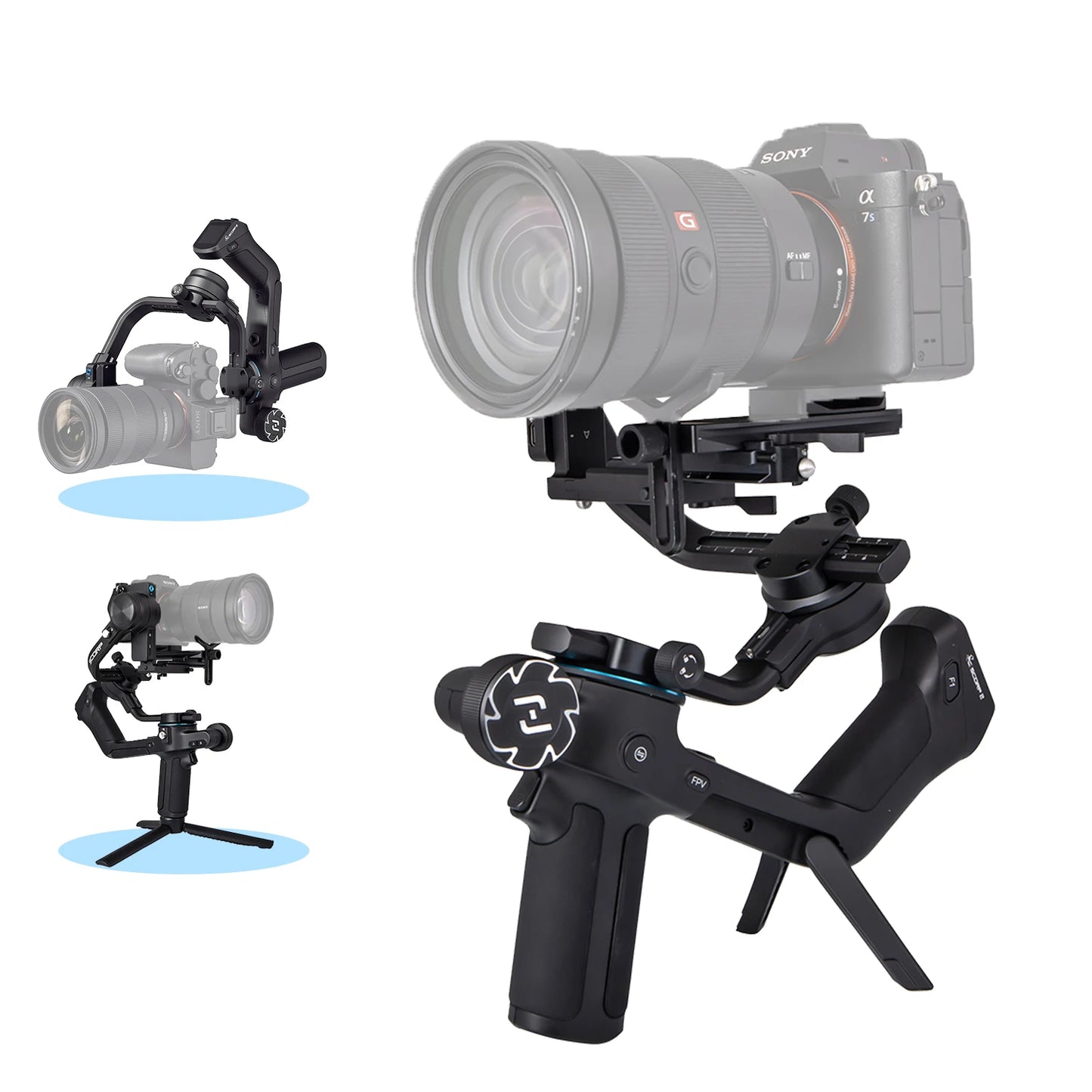 Stabilisateur FeiyuTech SCORP 2 pour appareil photo, écran tactile 2.5 kg max pour canon sony